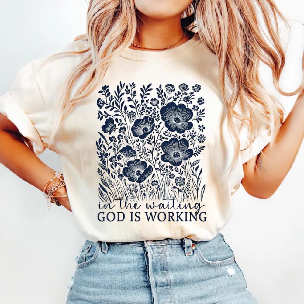 Graphic Floral Christian Shirt, Faith Tee Gift